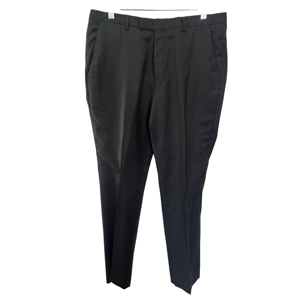 Hugo Boss Sharp1 US Mens Black 100% Virgin‎ Wool Dress Pants Trousers 33/R